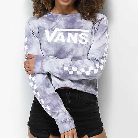 vans checkerboard crop top